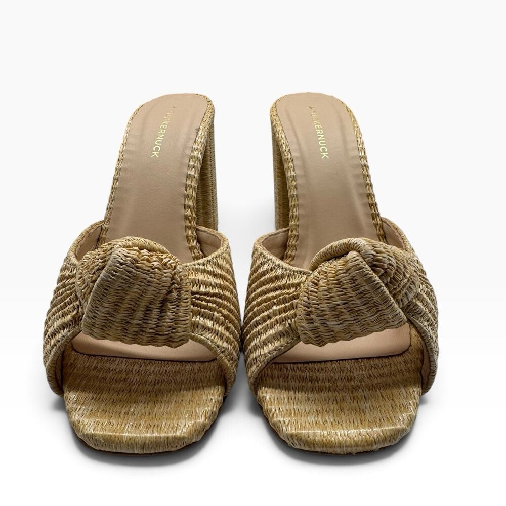 NWB Tuckernuck Blake Raffia Block Heels Tan Size 8 - Picture 4 of 13